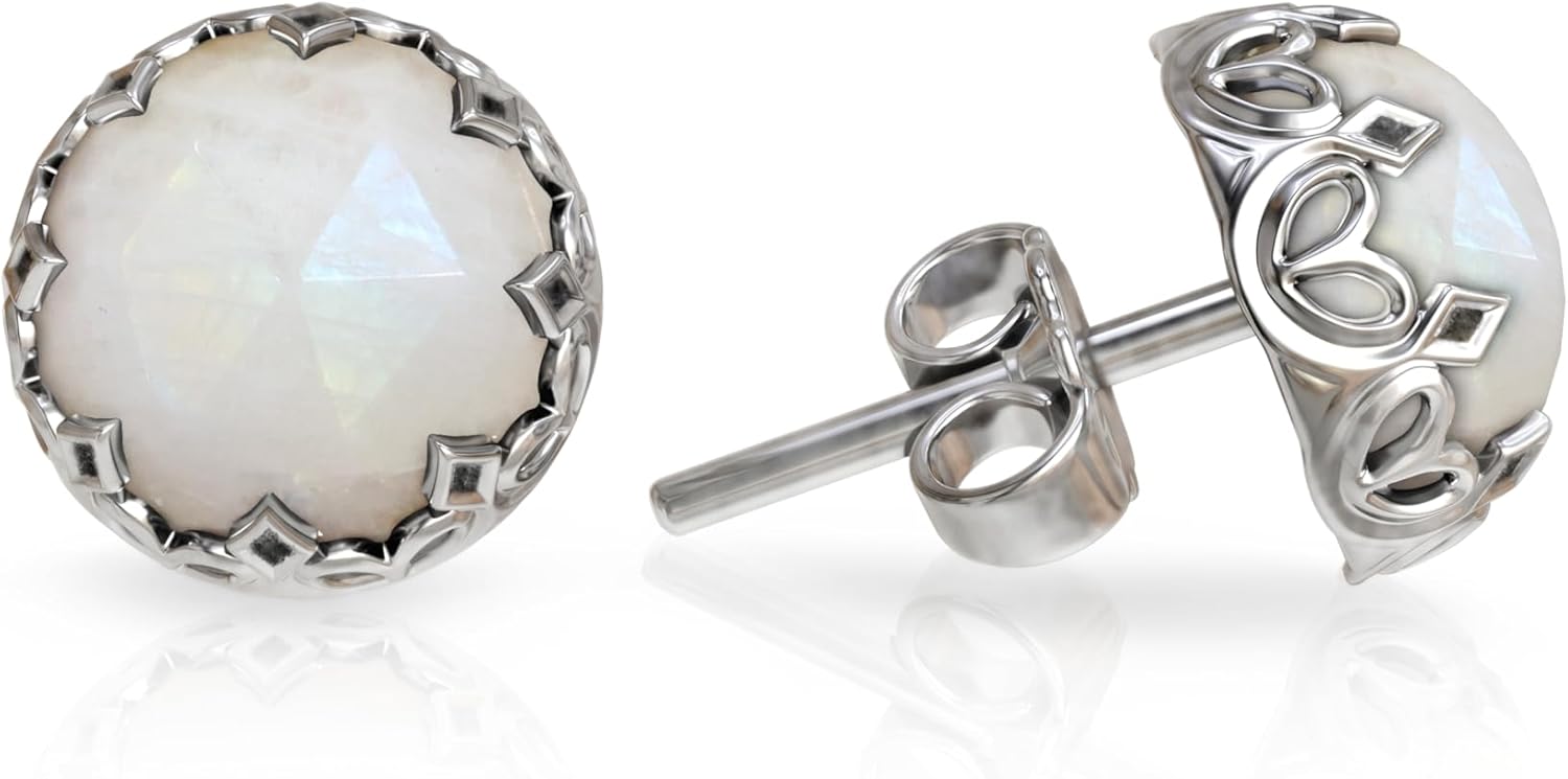 925 Sterling Silver Gemstone Studs Earrings for Women - Minimalist