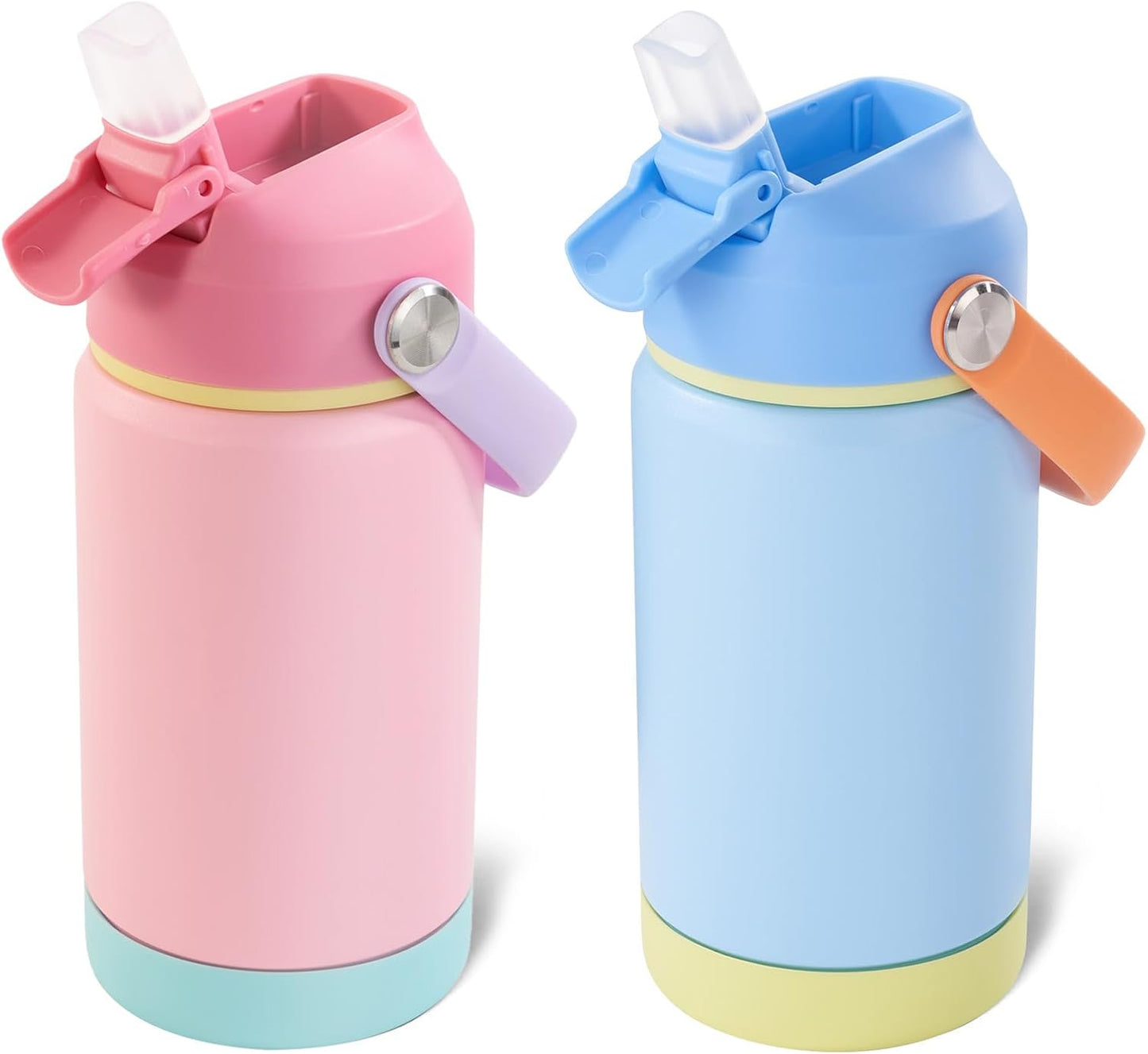 Insulated Kids Water Bottle 2 Pack, Leak-Proof & BPA Free