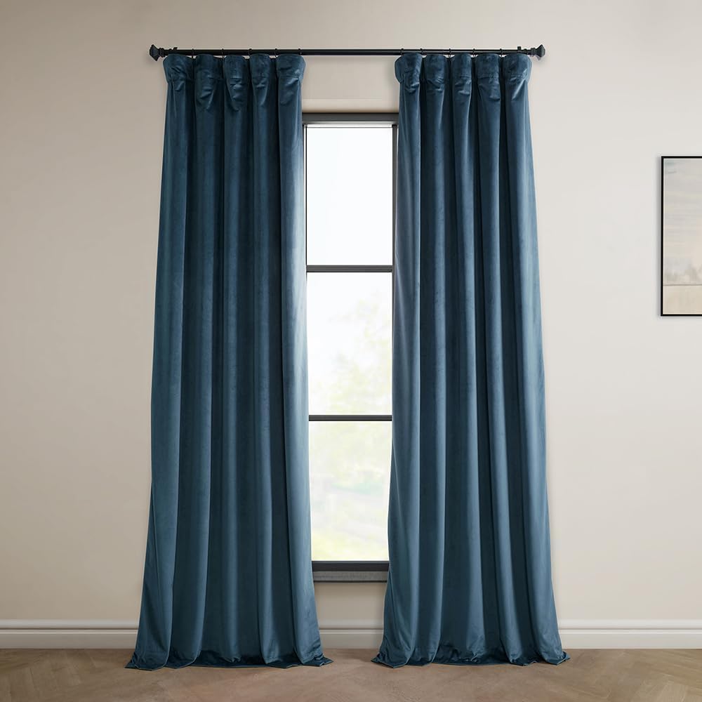 Room Darkening Heritage Plush Velvet Curtains 108 Inches Long