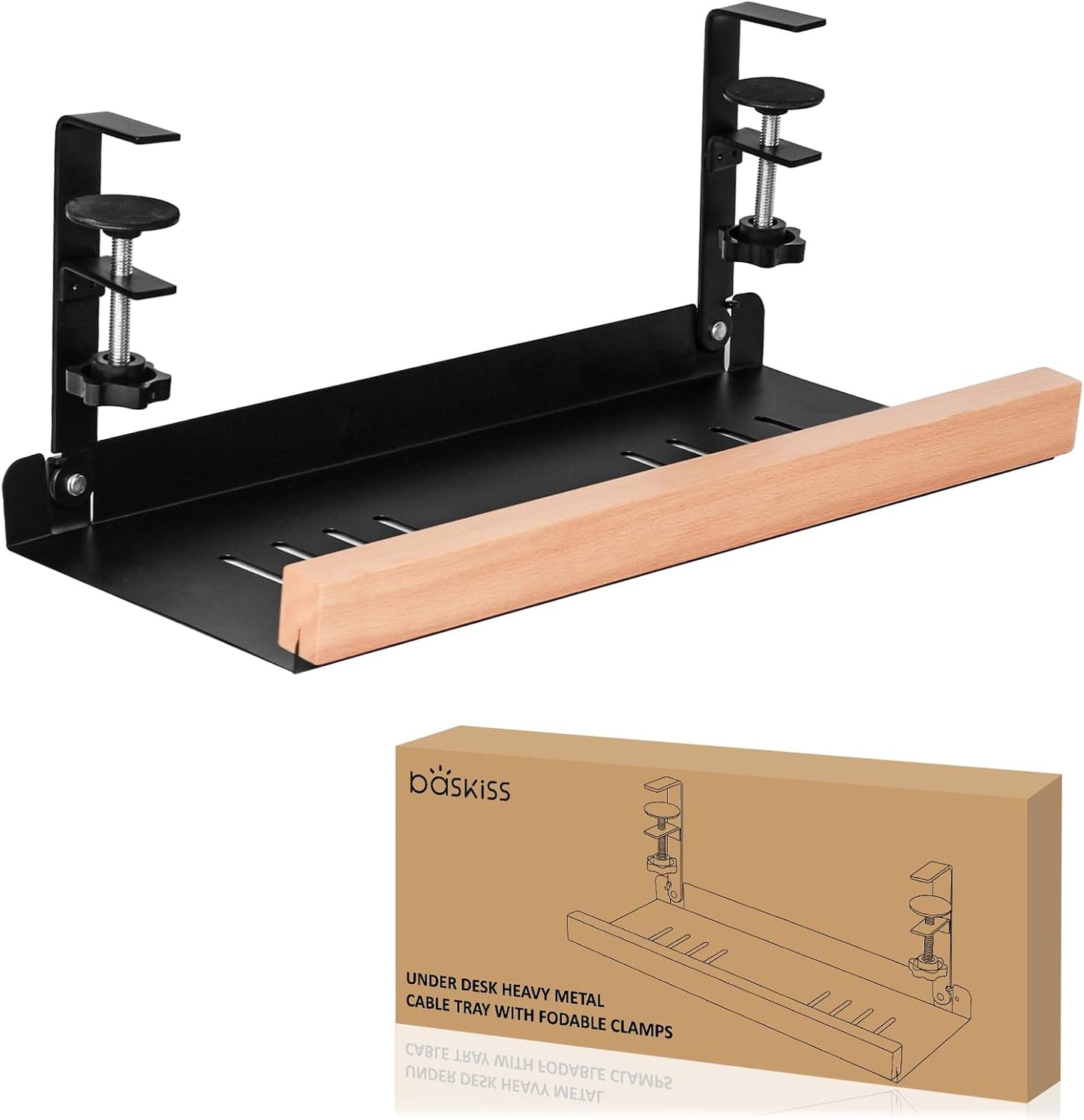 Organize Wires Effortlessly with Baskiss Under Desk Tray