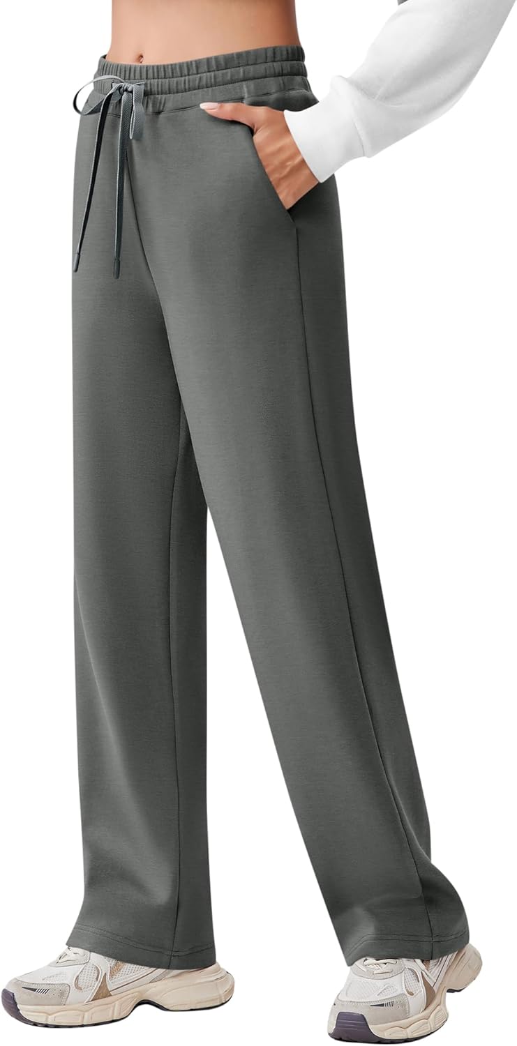 Wide Leg Sweatpants for Women - Comfy High Waisted Athletic Pants