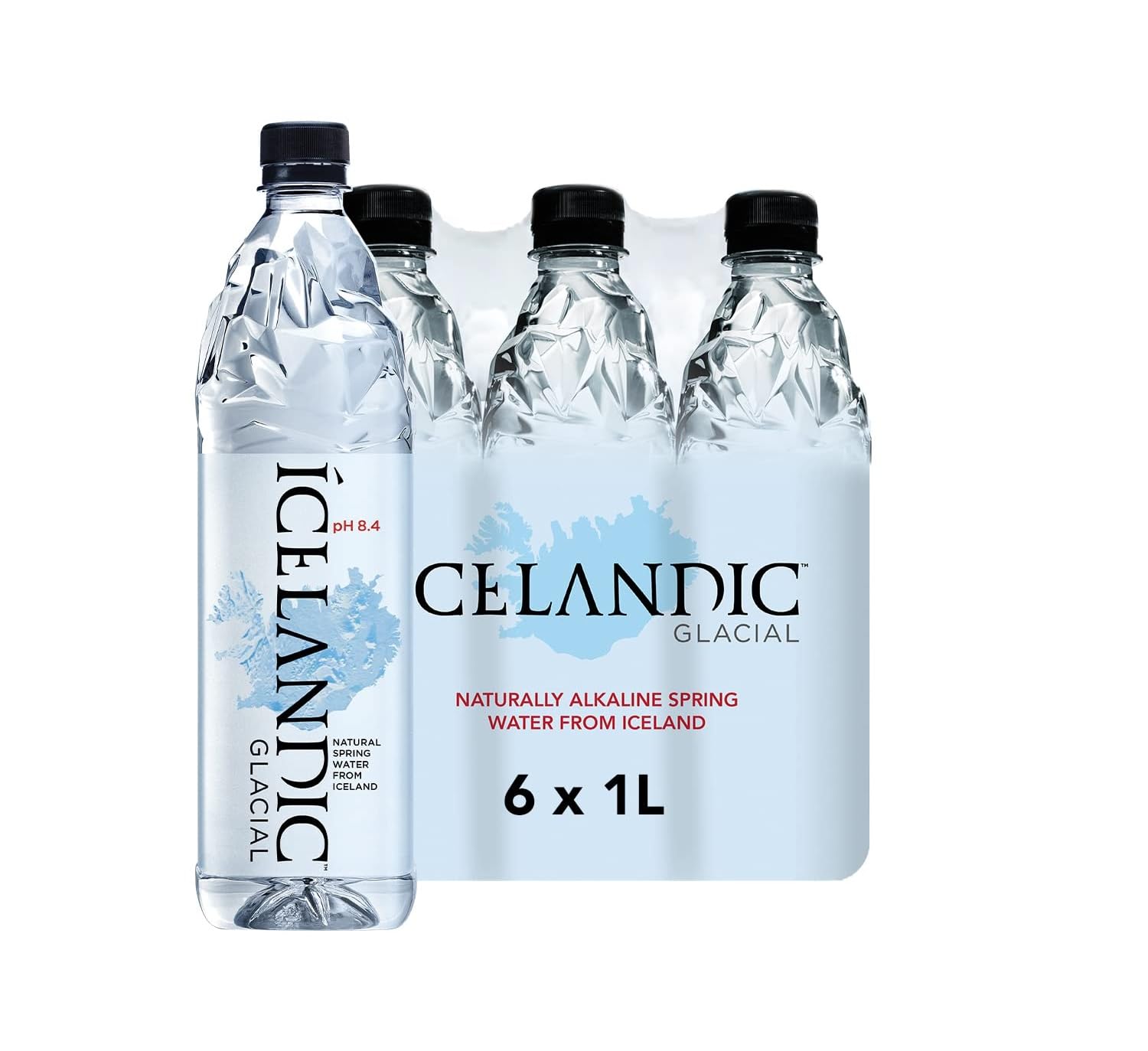 Icelandic Glacial Alkaline Water, 1L x 6 Pack