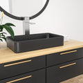 Kichae Black Vessel Sink Rectangle 24x16 - Modern Matte Black Basin