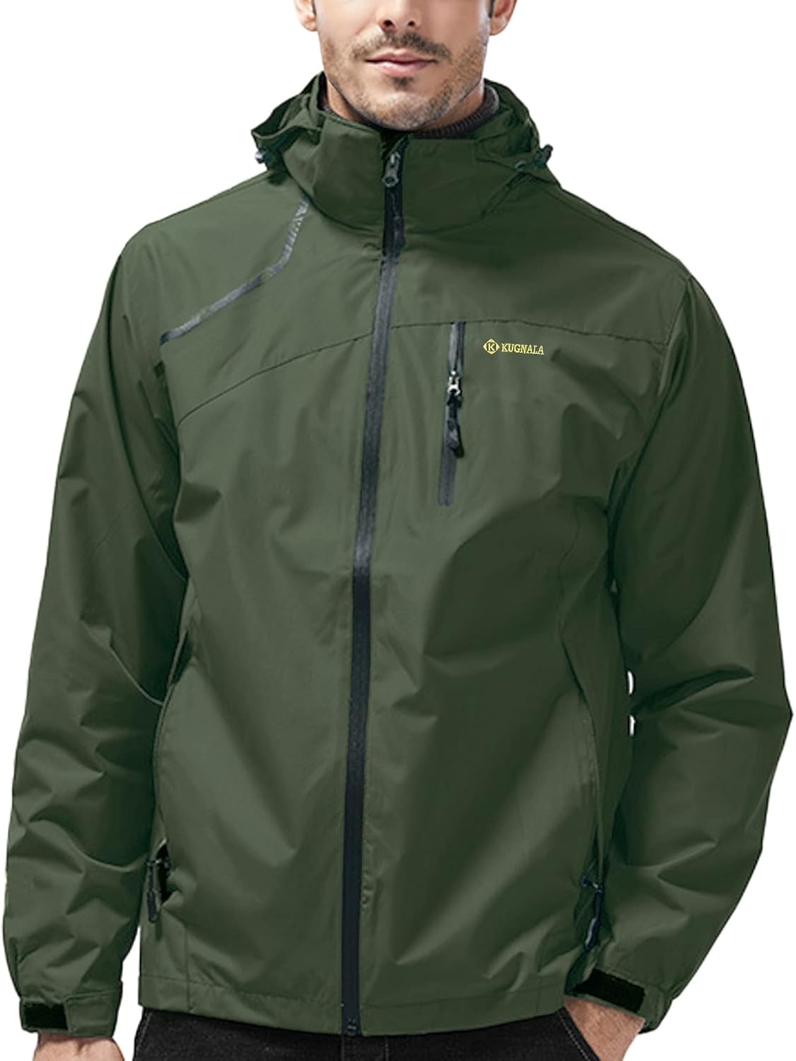 Kugnala Men's Waterproof Hooded Jacket ~ Lightweight & Windproof