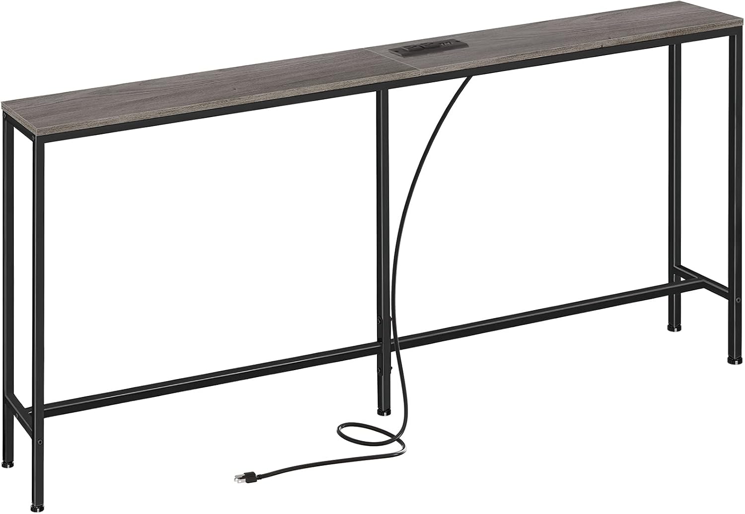 SUPERJARE 70 Inch Console Table with Outlet for Living Room