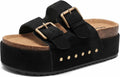 Women's Platform Clogs Sandals with Comfort Cork Footbed - Summer