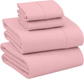 Queen Size Cotton Percale Sheet Set in Bridal Rose - 4 Piece