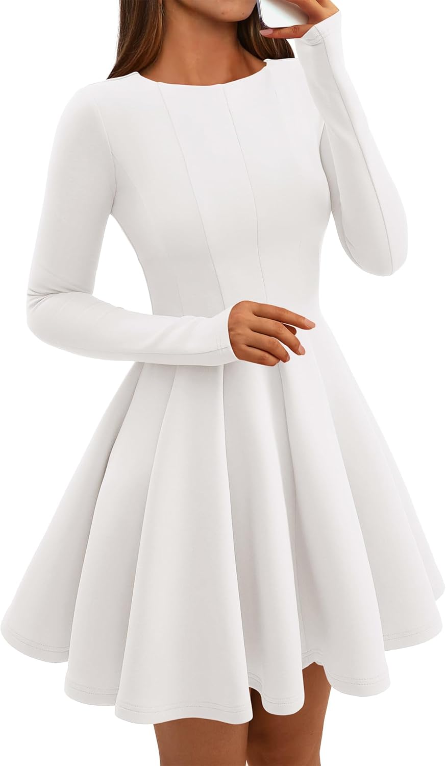 BTFBM Long Sleeve Dress for Women - Elegant Fall Fashion