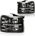 LED DRL Headlight Assembly Compatible with 2007-2014 Silverado
