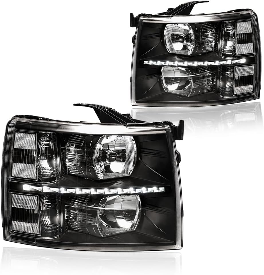 LED DRL Headlight Assembly for 2007-2014 Chevy Silverado Models