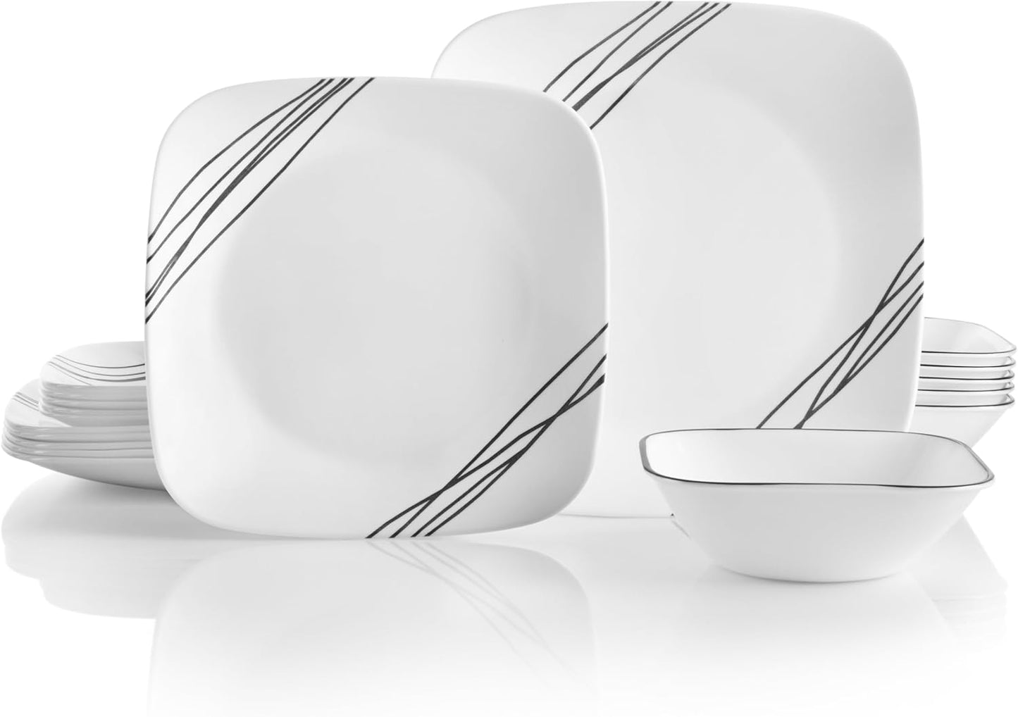 Corelle Vitrelle 18-Piece Dinnerware Set for 6 - Lightweight & Durable