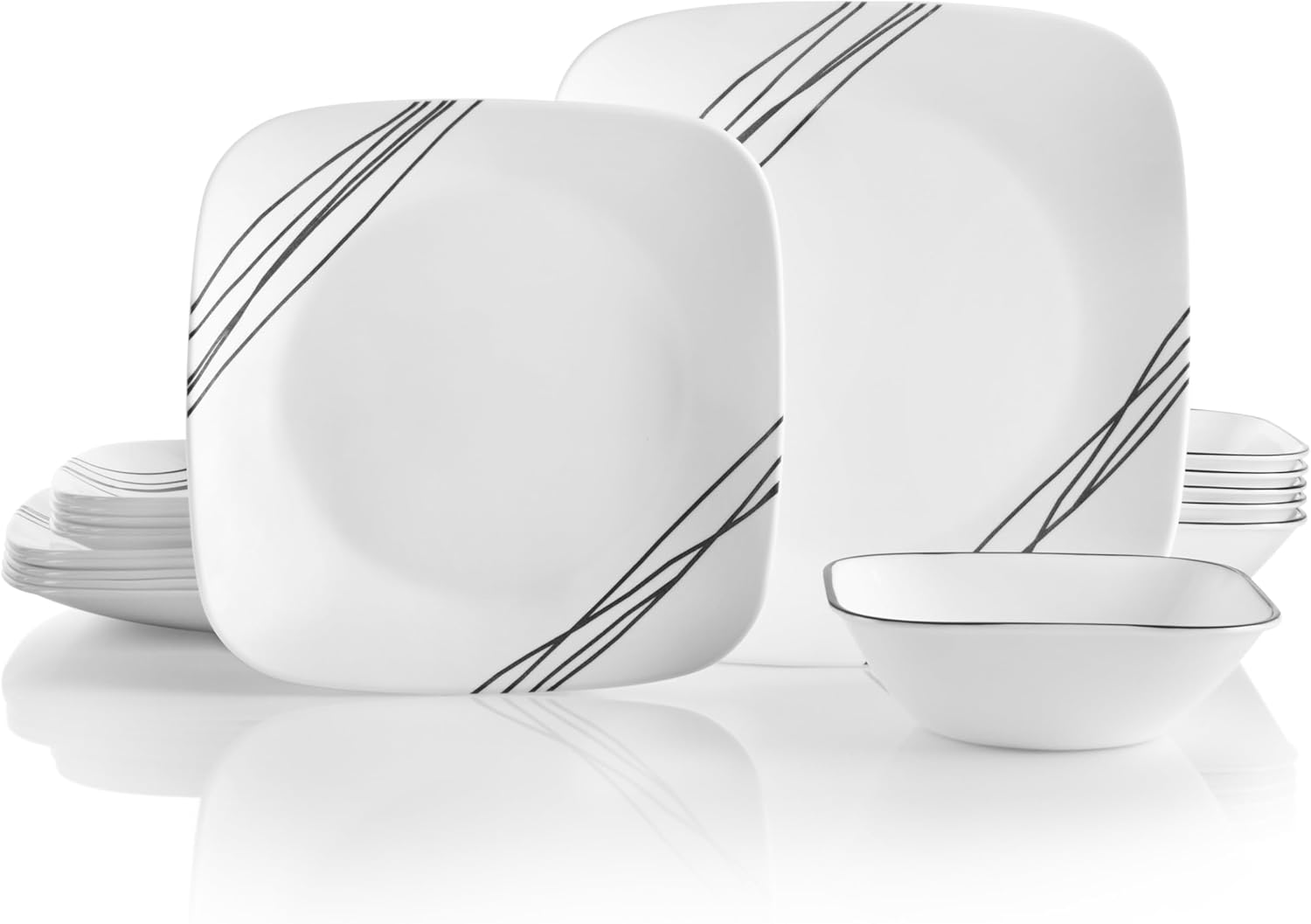Corelle Vitrelle 18-Piece Dinnerware Set for 6 - Lightweight & Durable