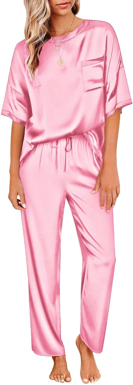 Ekouaer Womens Satin Silky Pajama Set for Ultimate Comfort