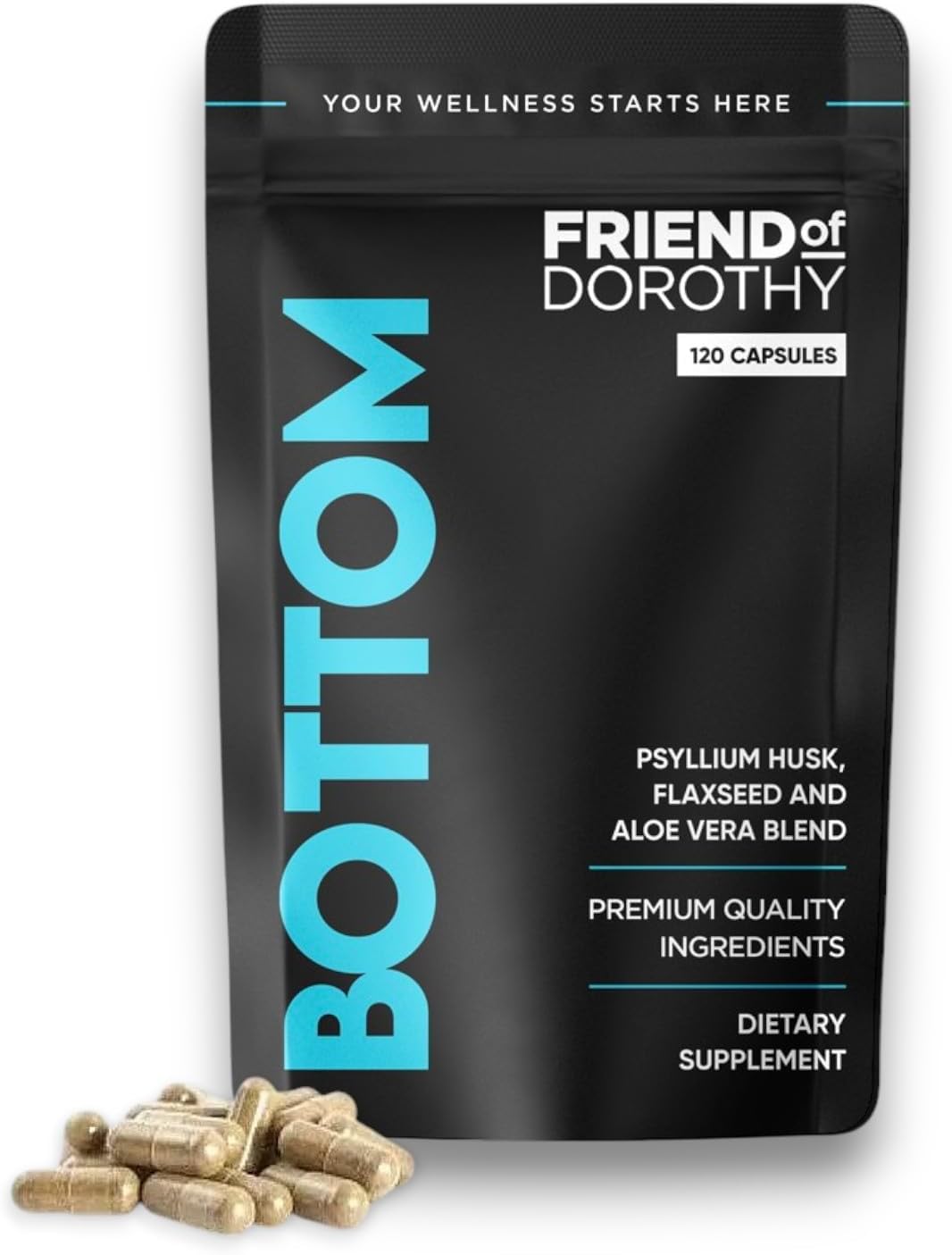 Bottom Fiber Supplement for Effortless Prep Time - 120 Capsules