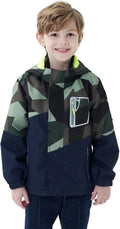 Boys Girls Rain Jacket Lightweight Waterproof Hooded (Style CHT3)