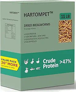 Dried Meal Worms for Chickens and Birds - 11LBS Poultry Feed