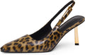 Leopard Print Slingback Heels for Women 3.5 in Kitten Heel - Chic