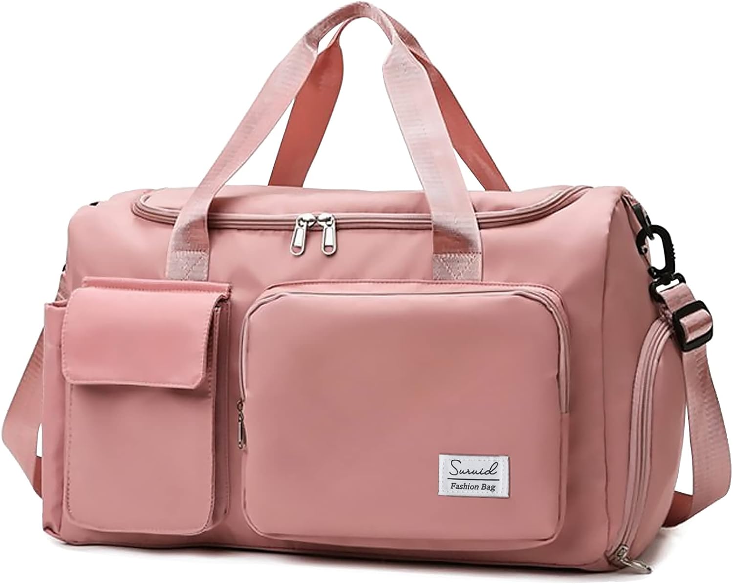 Pink Yoga Duffel Bag with Shoe Compartment - Suruid