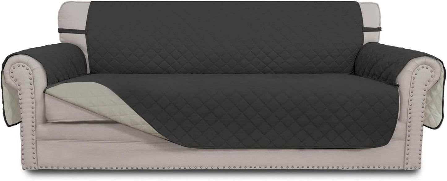 Easy-Going Reversible Couch Cover for 3 Cushion Sofa Protection