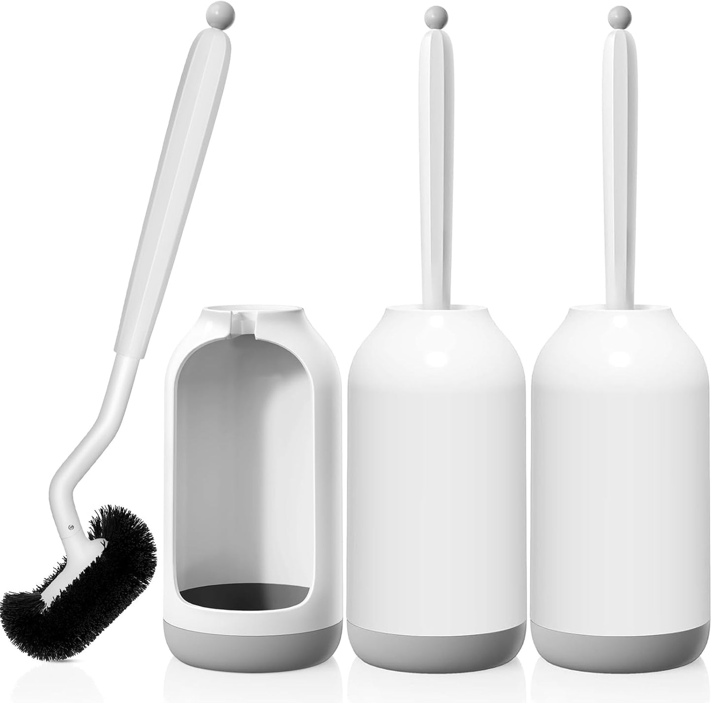 HAMITOR Toilet Bowl Brush Holder Set for Deep Cleaning Needs