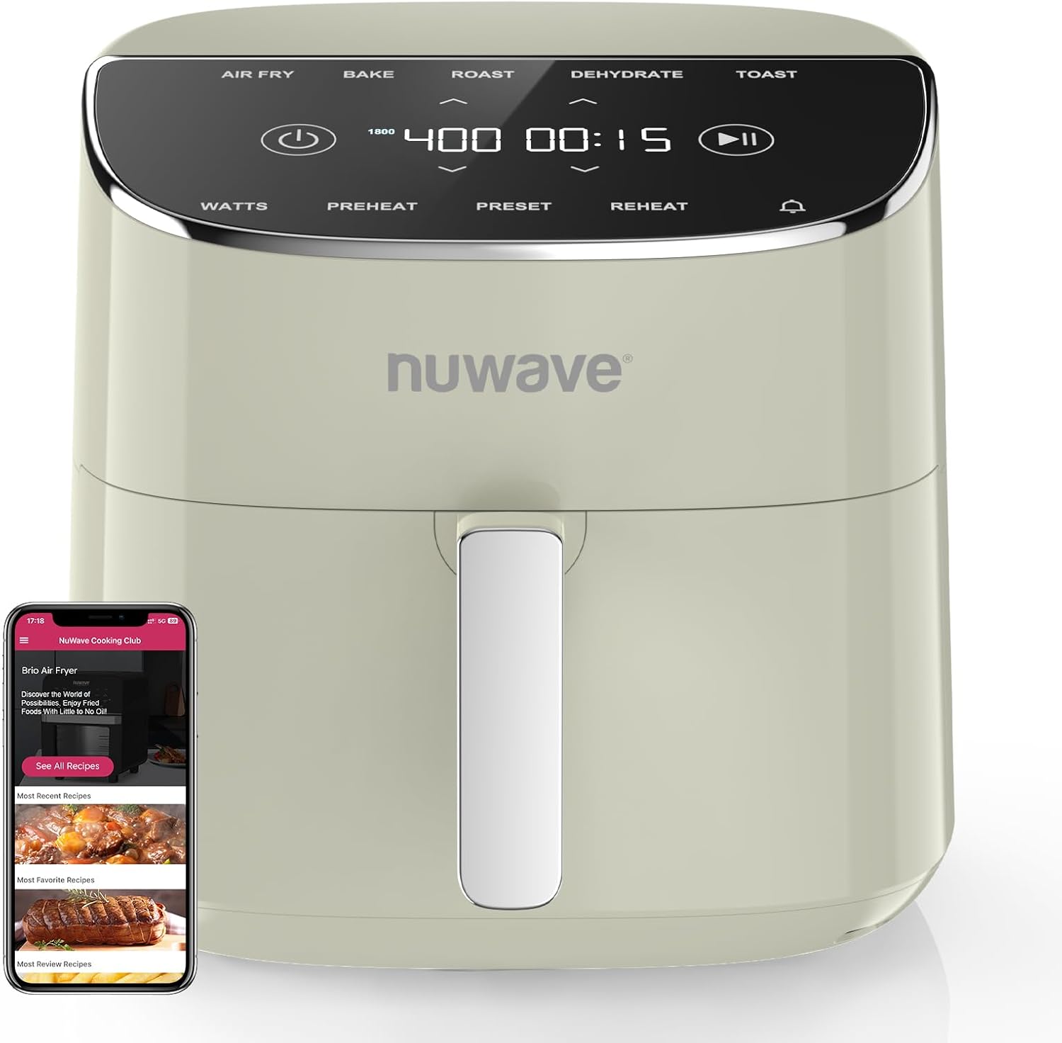 Nuwave Brio Plus 8Qt Air Fryer - 7 Functions