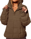 Womens Oversized Puffer Jacket Quilted Dolman Hooded Pullover