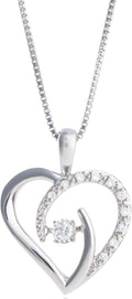 Dancing Diamond Necklace for Women - Sterling Silver Pendant