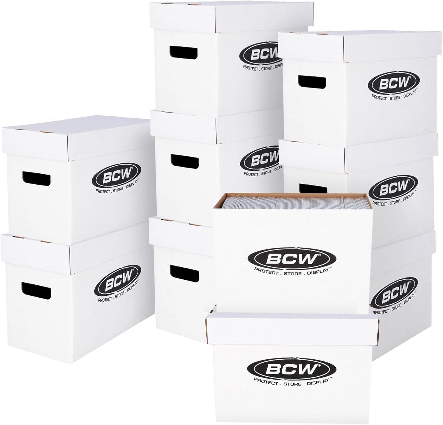 BCW Short Comic Storage Box - Durable Stackable 10 Pack