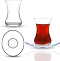 Turkish Tea Glass Set Slim Waist Design for 48 People - Classic Heat
