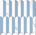 Peel and Stick Backsplash Tile Light Blue and Statuary White - Easy