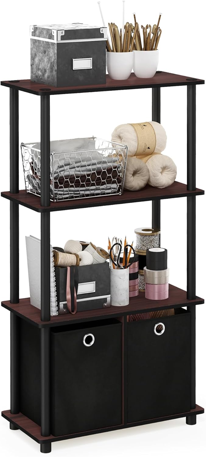 Furinno Go Green 4-Tier Multipurpose Storage Rack with Bins