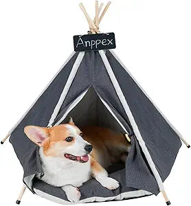 28 Inch Dog Teepee with Thick Cushion for Cozy Pet Space