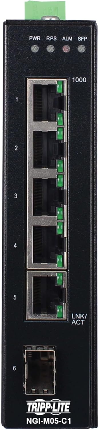 Tripp Lite 5-Port Managed Gigabit Ethernet Switch for Industrial Use