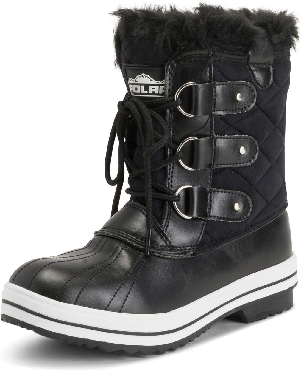 POLAR Womens Snow Boot Quilted Short Winter Waterproof Boots