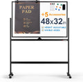 Large 48 x 32 in Rolling Magnetic Whiteboard - Double-Sided Mobile