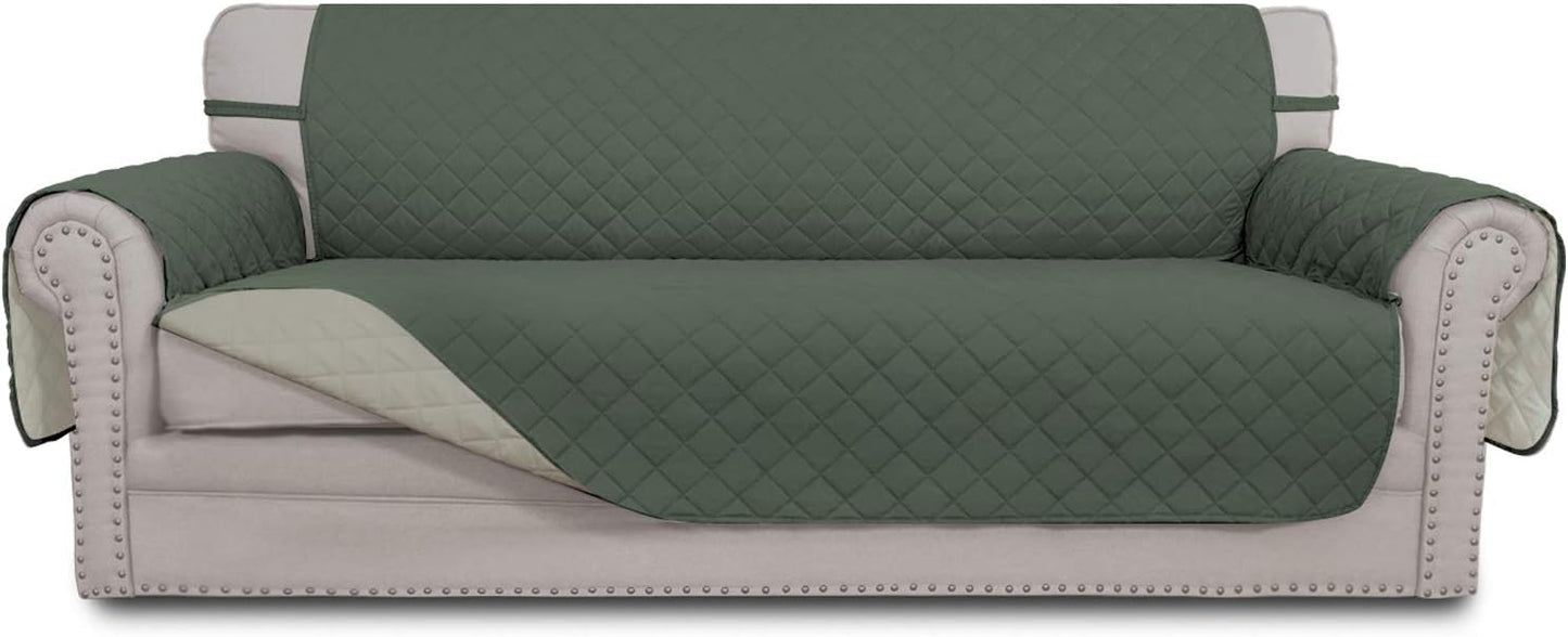 Easy-Going Reversible Couch Cover for 3 Cushion Sofa Protection