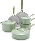 GreenLife 10-Piece Nonstick Ceramic Cookware Set - Healthy Sage Green