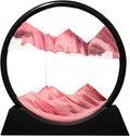 Muyan Moving Sand Art Picture Round Glass 12 in - Calming Desk Decor