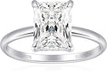 Elspeth 3ct Radiant Cut 925 Sterling Silver Engagement Ring - Elegant