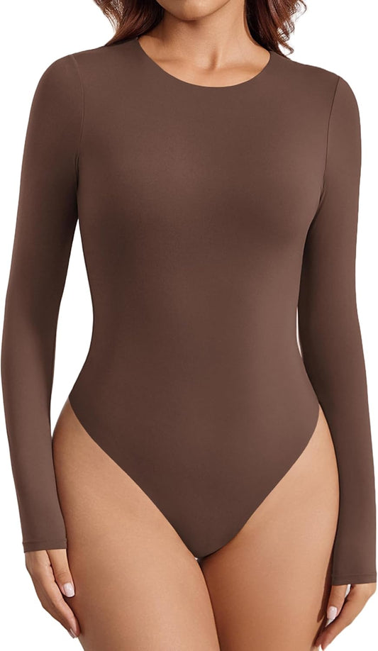 Avidlove Women's Crew Neck Long Sleeve Bodysuit for Style