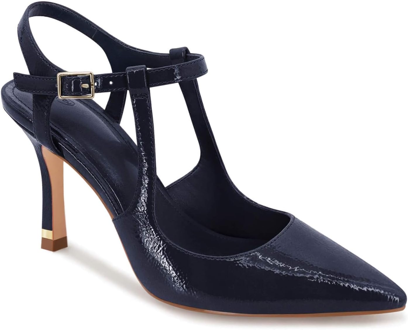 Coutgo Womens High Heels Pointed Toe Ankle Strap Pumps