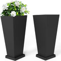 Metal Planter 30 in H 2-Pack - Tall Tapered Outdoor Planters