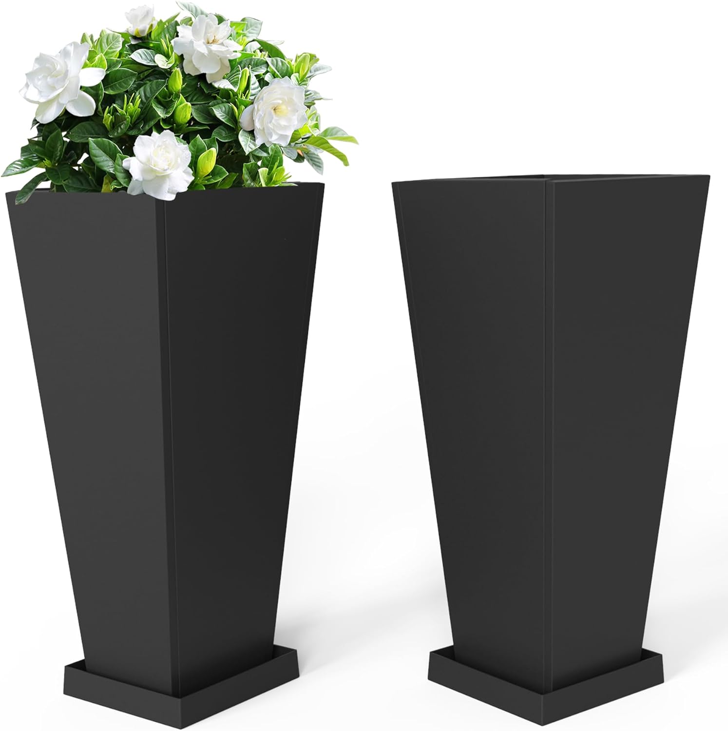 Durable Metal Planter 30 H - 2 Pack for Indoor Outdoor Use