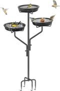 Freestanding Birdbaths Bowl Outdoor - Dual Bath & Feeder for Small