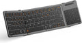 PU Leather Foldable Bluetooth Keyboard with Touchpad - Full Size