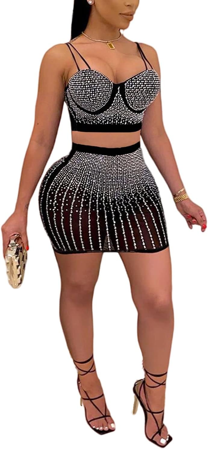 Sexy Elegant Sequins Mesh Bodycon Mini Dress for Parties
