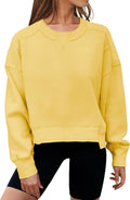 MEROKEETY Women's Oversized Cropped Sweatshirt - Cozy Fleece Fit