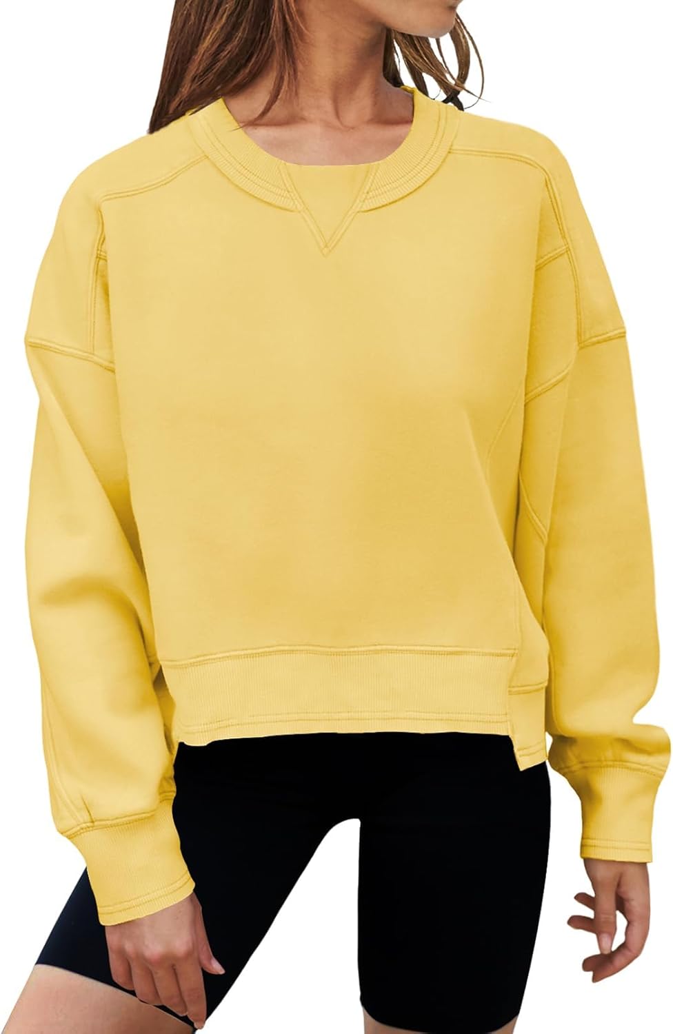 MEROKEETY Women's Oversized Cropped Sweatshirt for Fall Style