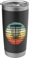 vintage retro frolf players flying disc golf basket insulated tumbler