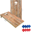 Solid Wood Premium Corn Hole Outdoor Game Set - Durable Foldable